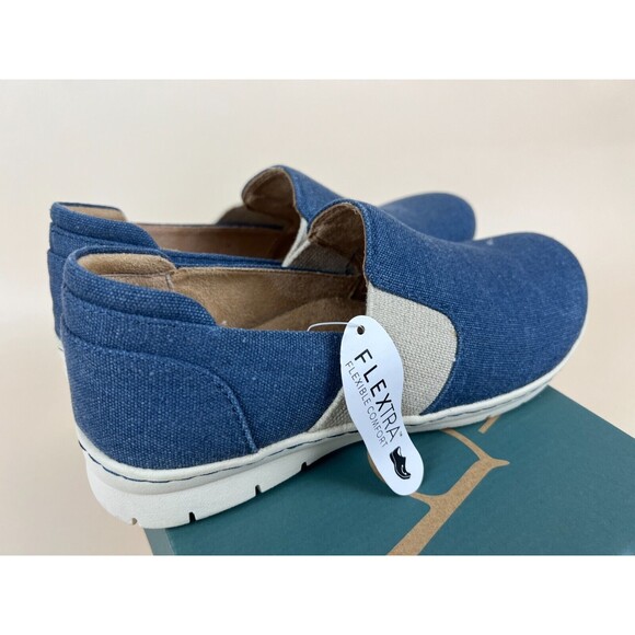 b.o.c Seaham Comfort Slip On Sneakers Womens 7 M Blue Canvas Casual Shoes NWB - Picture 5 of 12